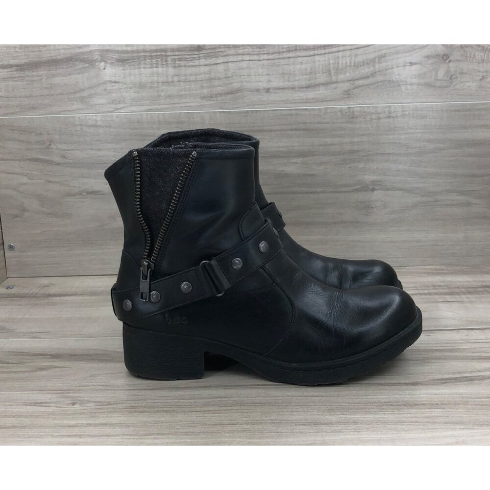 BOC Ankle Boots Women's 6 Eris Black Leather Zip Booties
